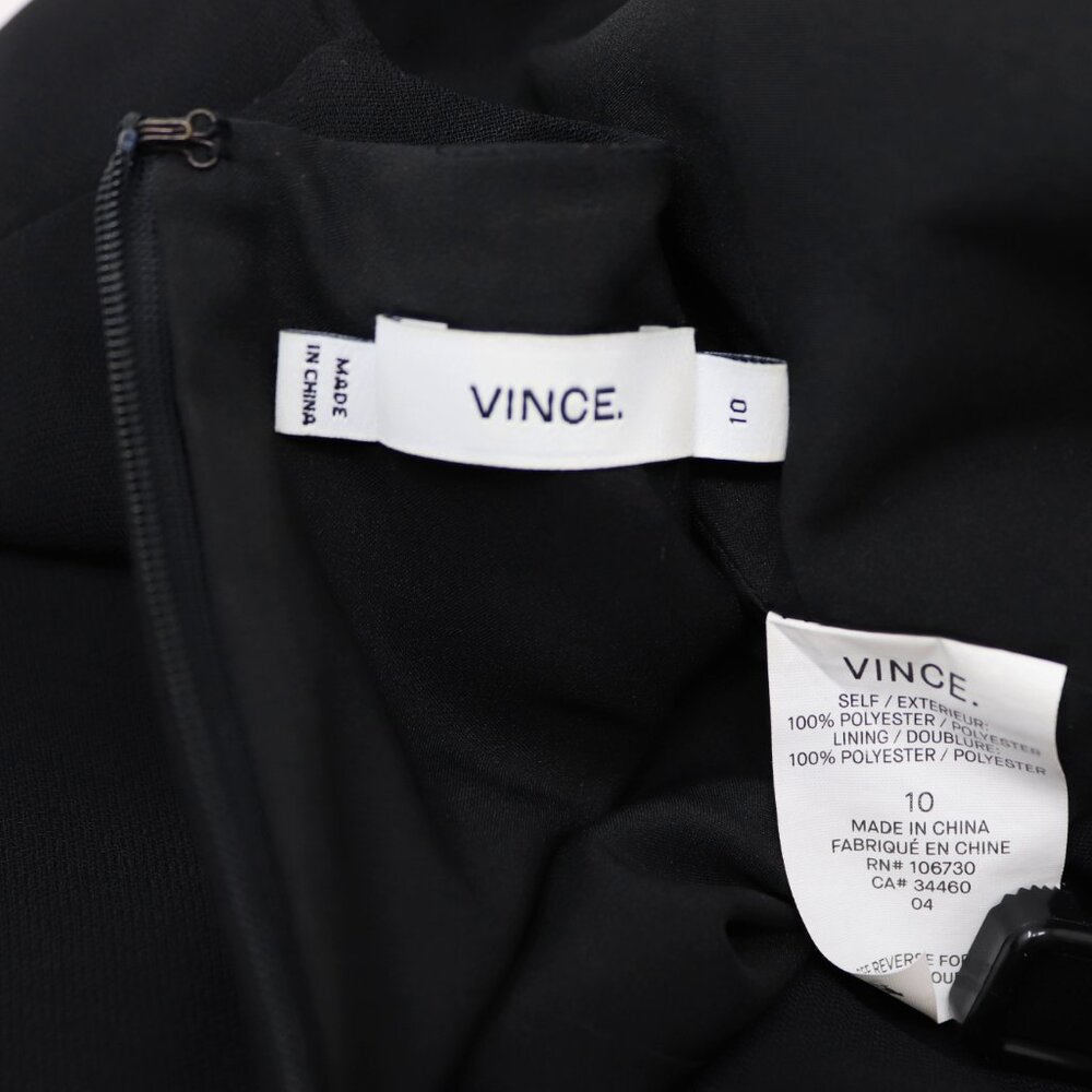 Vince 10 Black Double-V Neck Sleeveless Wide Leg Culotte Jumpsuit with Pockets - Picture 10 of 16